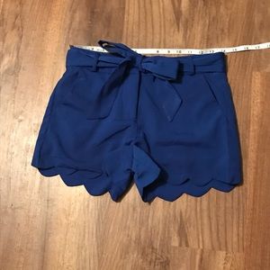 Royal Blue Scalloped Shorts
